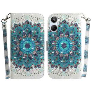 For Realme 10 4G 3D Colored Horizontal Flip Leather Phone Case(Peacock Wreath)