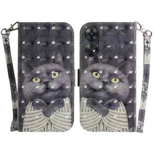 For OPPO Reno8 T 4G 3D Colored Horizontal Flip Leather Phone Case(Hug Cat)