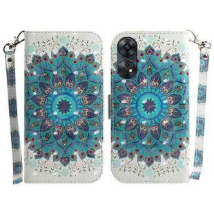 For OPPO Reno8 T 4G 3D Colored Horizontal Flip Leather Phone Case(Peacock Wreath)