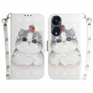 For OPPO Reno8 T 5G / A1 Pro 5G 3D Colored Horizontal Flip Leather Phone Case(Cute Cat)