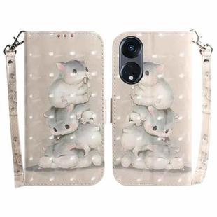 For OPPO Reno8 T 5G / A1 Pro 5G 3D Colored Horizontal Flip Leather Phone Case(Squirrels)