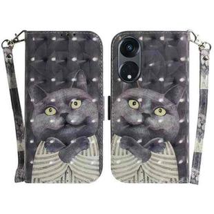 For OPPO Reno8 T 5G / A1 Pro 5G 3D Colored Horizontal Flip Leather Phone Case(Hug Cat)