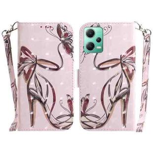 For Xiaomi Redmi Note 12 5G 3D Colored Horizontal Flip Leather Phone Case(Butterfly High-heeled)