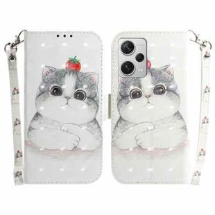 For Xiaomi Redmi Note 12 Pro+ 3D Colored Horizontal Flip Leather Phone Case(Cute Cat)