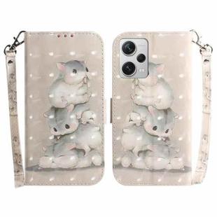 For Xiaomi Redmi Note 12 Pro+ 3D Colored Horizontal Flip Leather Phone Case(Squirrels)