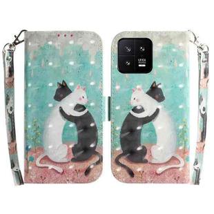 For Xiaomi 13 5G 3D Colored Horizontal Flip Leather Phone Case(Black White Cat)