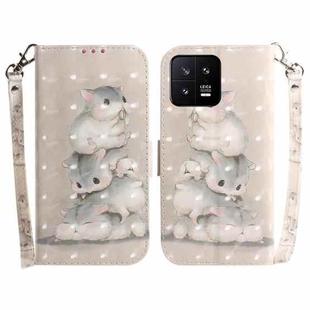 For Xiaomi 13 5G 3D Colored Horizontal Flip Leather Phone Case(Squirrels)