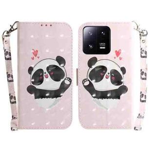 For Xiaomi 13 Pro 5G 3D Colored Horizontal Flip Leather Phone Case(Heart Panda)
