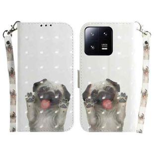 For Xiaomi 13 Pro 5G 3D Colored Horizontal Flip Leather Phone Case(Pug)