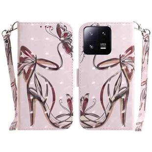 For Xiaomi 13 Pro 5G 3D Colored Horizontal Flip Leather Phone Case(Butterfly High-heeled)