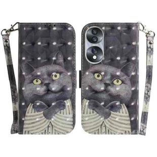 For Honor 70 3D Colored Horizontal Flip Leather Phone Case(Hug Cat)