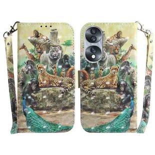 For Honor 70 3D Colored Horizontal Flip Leather Phone Case(Zoo)