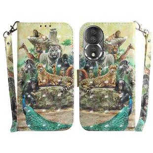 For Honor 80 3D Colored Horizontal Flip Leather Phone Case(Zoo)