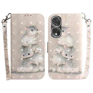 For Honor 80 Pro 3D Colored Horizontal Flip Leather Phone Case(Squirrels)