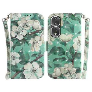 For Honor 80 Pro 3D Colored Horizontal Flip Leather Phone Case(Watercolor Flower)