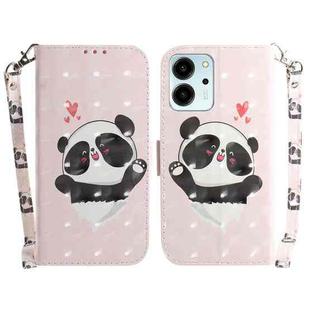 For Honor 80 SE 3D Colored Horizontal Flip Leather Phone Case(Heart Panda)