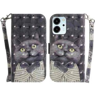 For Honor 80 SE 3D Colored Horizontal Flip Leather Phone Case(Hug Cat)