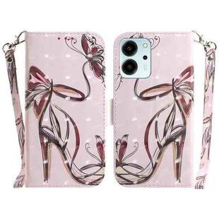 For Honor 80 SE 3D Colored Horizontal Flip Leather Phone Case(Butterfly High-heeled)