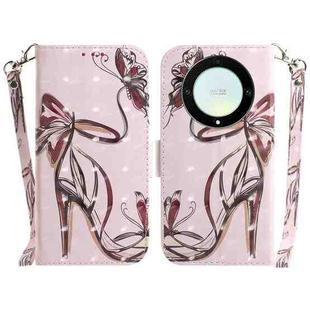 For Honor X9a 3D Colored Horizontal Flip Leather Phone Case(Butterfly High-heeled)