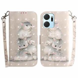 For Honor X7A 3D Colored Horizontal Flip Leather Phone Case(Squirrels)