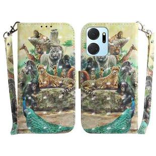 For Honor X7A 3D Colored Horizontal Flip Leather Phone Case(Zoo)