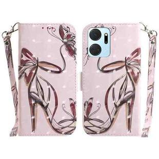 For Honor X7A 3D Colored Horizontal Flip Leather Phone Case(Butterfly High-heeled)