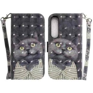 For Sony Xperia 1 IV 2023 3D Colored Horizontal Flip Leather Phone Case(Hug Cat)