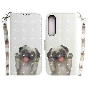 For Sony Xperia 1 IV 2023 3D Colored Horizontal Flip Leather Phone Case(Pug)