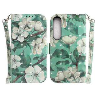 For Sony Xperia 1 IV 2023 3D Colored Horizontal Flip Leather Phone Case(Watercolor Flower)