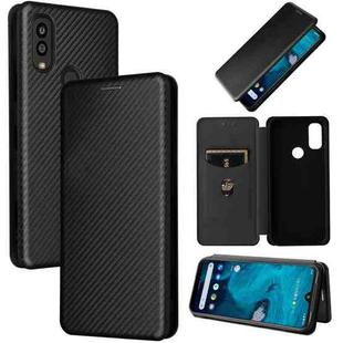 For Kyocera Android One S10 Carbon Fiber Texture Flip Leather Phone Case(Black)