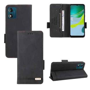 For Motorola Moto E13 4G Magnetic Clasp Flip Leather Phone Case(Black)