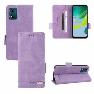 For Motorola Moto E13 4G Magnetic Clasp Flip Leather Phone Case(Purple)