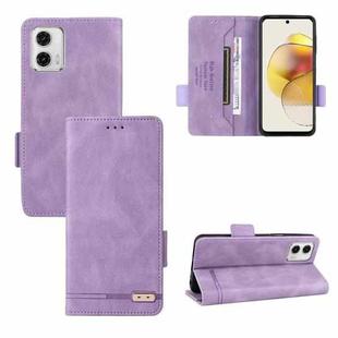 For Motorola Moto G73 Magnetic Clasp Flip Leather Phone Case(Purple)
