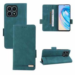 For Honor X8a Magnetic Clasp Flip Leather Phone Case(Green)