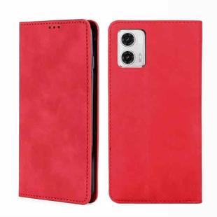 For Motorola Moto G73 5G Skin Feel Magnetic Horizontal Flip Leather Phone Case(Red)
