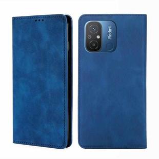 For Xiaomi Redmi 12C 4G Skin Feel Magnetic Horizontal Flip Leather Phone Case(Blue)