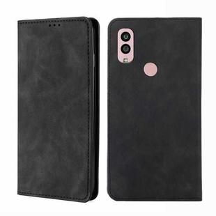 For Kyocera Android One S10 Skin Feel Magnetic Horizontal Flip Leather Phone Case(Black)