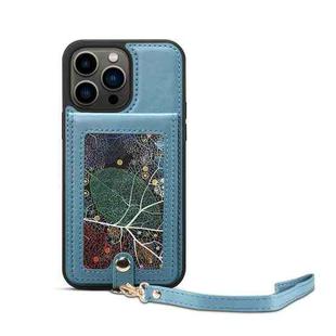 For iPhone 13 Pro Max ESEBLE Star Series Lanyard Holder Card Slot Phone Case(Blue)