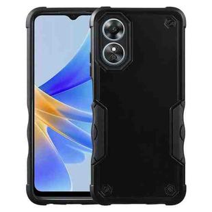 For OPPO A17 Non-slip Shockproof Armor Phone Case(Black)