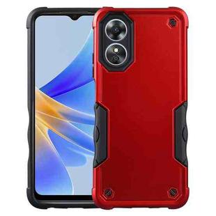 For OPPO A17 Non-slip Shockproof Armor Phone Case(Red)