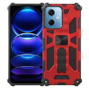 For Xiaomi Redmi Note 12 Shockproof TPU + PC Magnetic Phone Case with Holder(Red)
