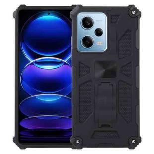 For Xiaomi Redmi Note 12 Pro 5G Shockproof TPU + PC Magnetic Phone Case with Holder(Black)