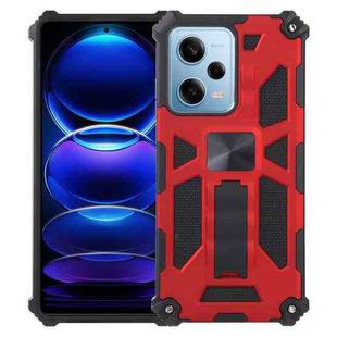 For Xiaomi Redmi Note 12 Pro 5G Shockproof TPU + PC Magnetic Phone Case with Holder(Red)