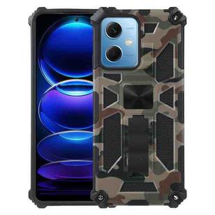 For Xiaomi Redmi Note 12 Camouflage Armor Kickstand TPU + PC Magnetic Phone Case(Army Green)