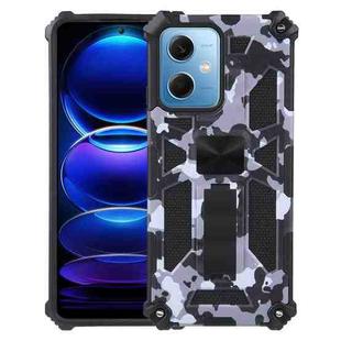 For Xiaomi Redmi Note 12 Camouflage Armor Kickstand TPU + PC Magnetic Phone Case(Grey)