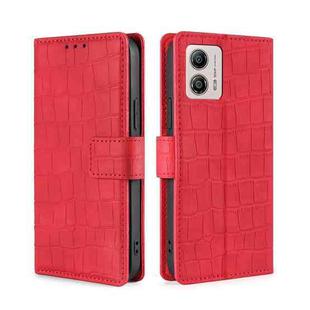 For Motorola Moto G53 5G/G13 4G/G23 4G Skin Feel Crocodile Magnetic Clasp Leather Phone Case(Red)