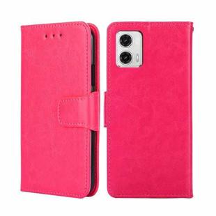 For Motorola Moto G73 5G Crystal Texture Leather Phone Case(Rose Red)