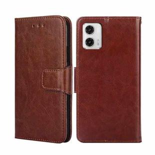 For Motorola Moto G73 5G Crystal Texture Leather Phone Case(Brown)