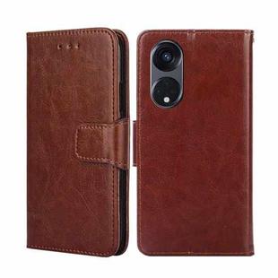For OPPO Reno8 T 5G/A1 Pro 5G Crystal Texture Leather Phone Case(Brown)
