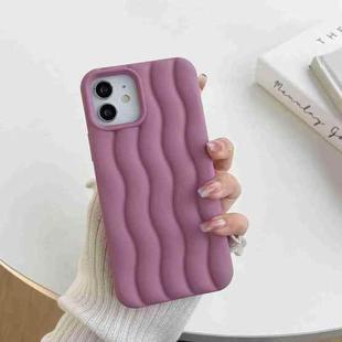 For iPhone 14 Pro Max Skin Feel 3D Water Wave Texture Phone Case(Purple)